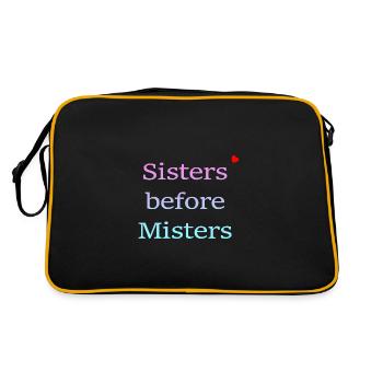sisters before misters - Retro Tasche - Schwarz/Gold - Hinten