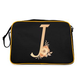 Lettre J avec des fleurs - Sac Retro - noir/or - Dos
