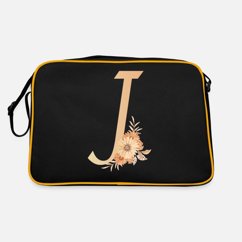 Lettre J avec des fleurs Sac Retro