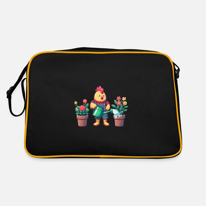 Chicken as gardener Retro Bag