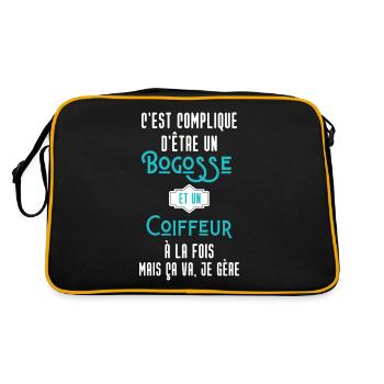 C'est compliqué d'être Bogosse et Coiffeur - Sac Retro - noir/or - Dos