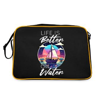 La vie est plus belle sur l’eau - Voilier - Sac Retro - noir/or - Dos