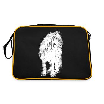 Cheval de sang froid Cheval de calèche Percheron cadeau blanc - Sac Retro - noir/or - Dos