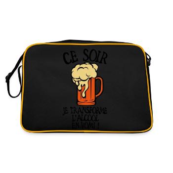 ajouter age transforme alcool vomi anniv - Sac Retro - noir/or - Dos