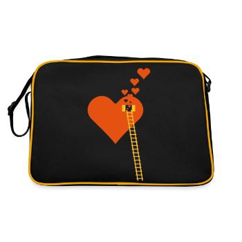 Ladder to window - window heart (3c) - Retro Bag - black/gold - Back