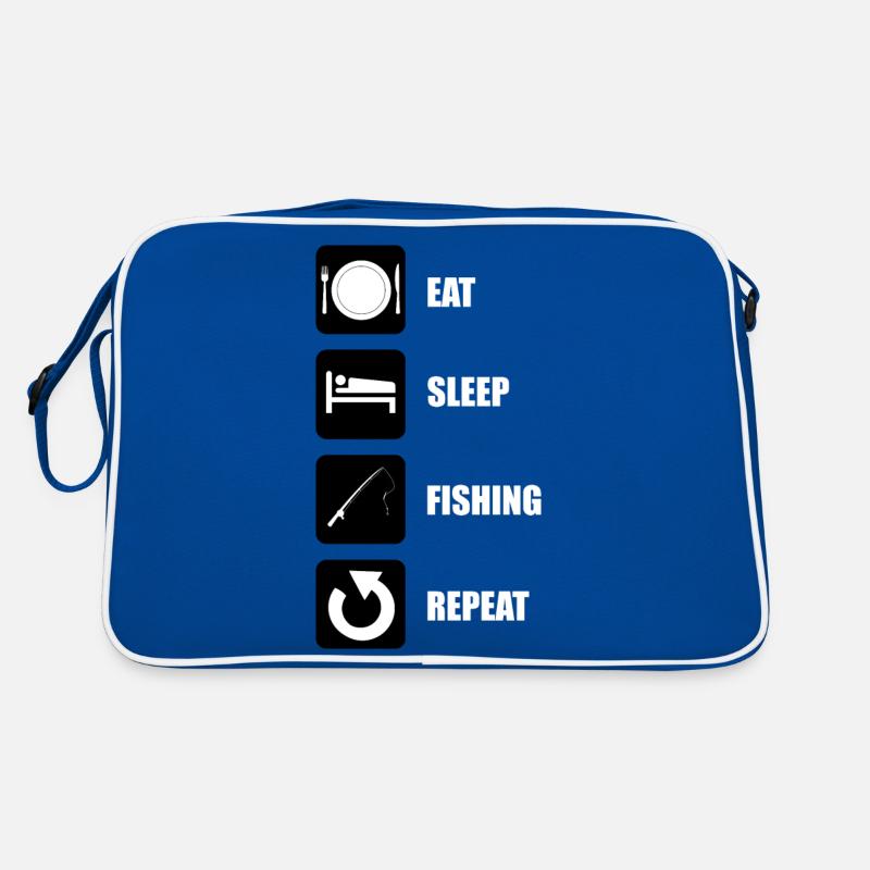 Manger Dormir Pêche Répéter Pêche Pêcheur Pêcheur Sac Retro