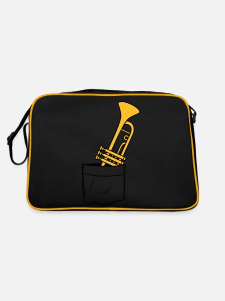 Trompette de sac de poitrine sur la route - Sac Retro - noir/or - Dos