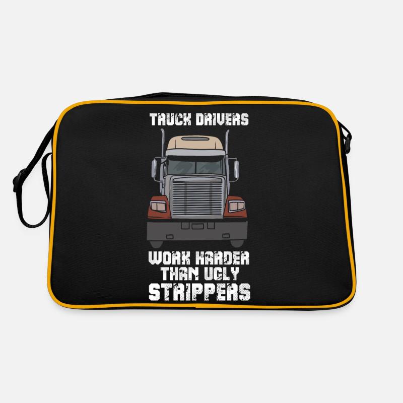 TRUCKER: Truck Drivers Work Harder Retro Tasche