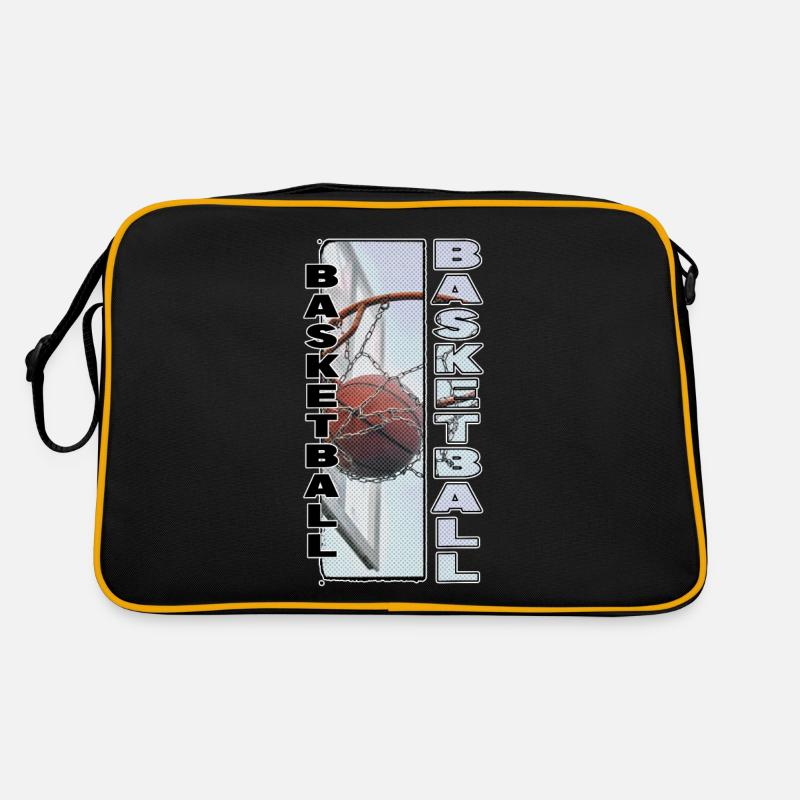 Basketteur Basketteur Basketteur Dunking Sport Player - Sac Retro - noir/or