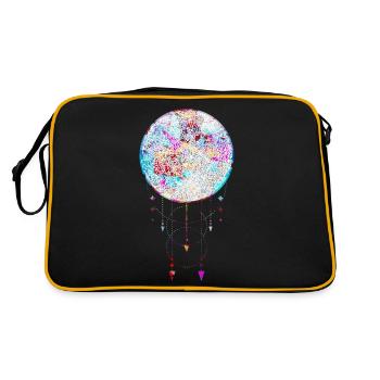 mandala yoga boho flower nature spiritual mon sun - Retro Bag - black/gold - Back