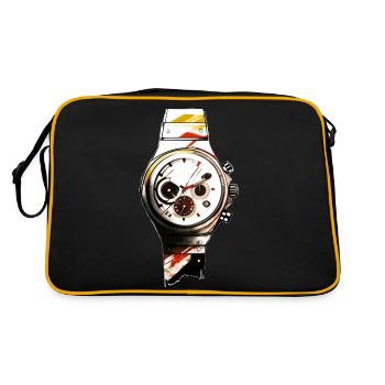 Chronograph artwork with 6 hands as vintage watch - Retro Bag - black/gold - Back