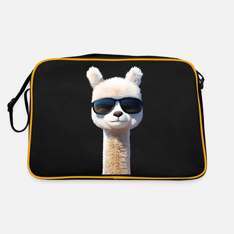 Alpaka mit Sonnenbrille Retro Tasche
