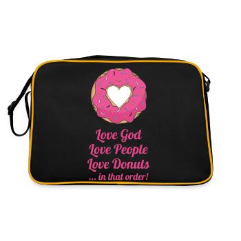 Aimer Dieu, aimer les gens, aimer les beignets... Dans cet ord - Sac Retro - noir/or - Dos