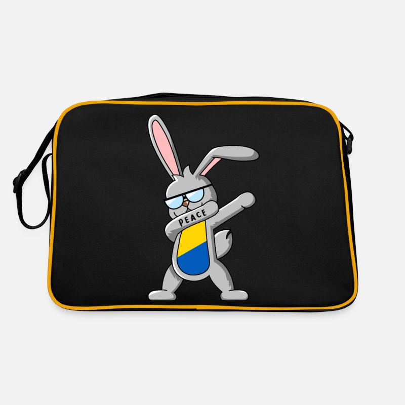Dabbing bunny dances herself yellow and blue Retro Bag