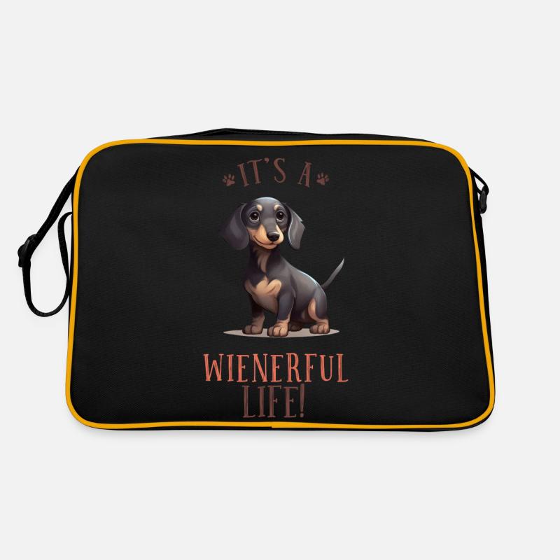 It's a Wienerful Life - Retro Tasche - Schwarz/Gold