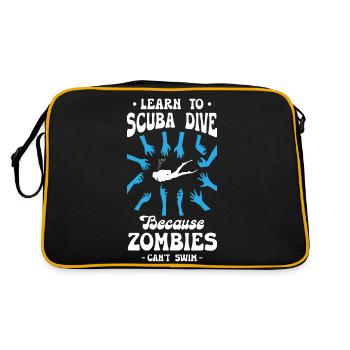Learn To Scuba Dive Because Zombies Can't Swim - Retro Bag - black/gold - Back