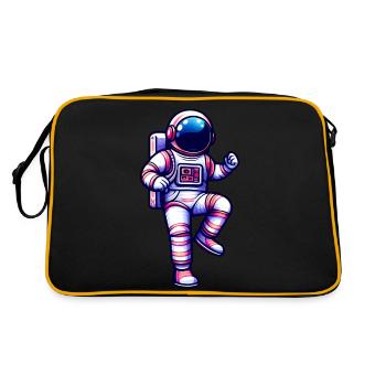 In Space - Astronaut on the Moon - Retro Bag - black/gold - Back