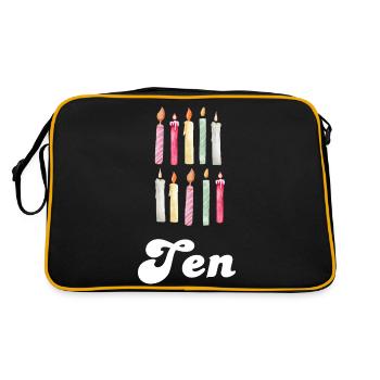 10th Anniversary Candle - Retro Bag - black/gold - Back