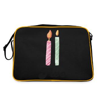 2e anniversaire bougie - Sac Retro - noir/or - Dos
