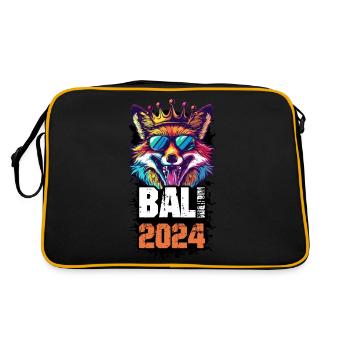 Bali 2024 Urlaub Fuchs - Retro Tasche - Schwarz/Gold - Hinten