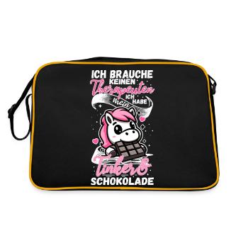 Funny Horse Saying Therapist Tinker Pony - Retro Bag - black/gold - Back
