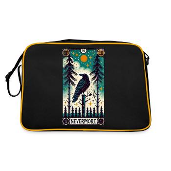 Nimmermehr Rabe - Retro Tasche - Schwarz/Gold - Hinten