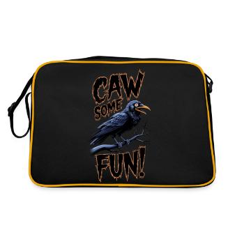 Caw-some Style - Retro Tasche - Schwarz/Gold - Hinten