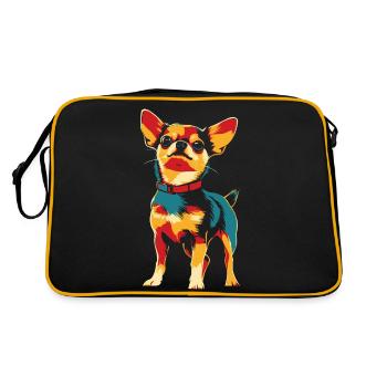 Chihuahua dans un style vintage - Sac Retro - noir/or - Dos