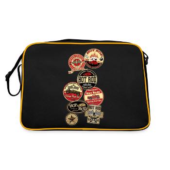 hot rods logos - Sac Retro - noir/or - Dos