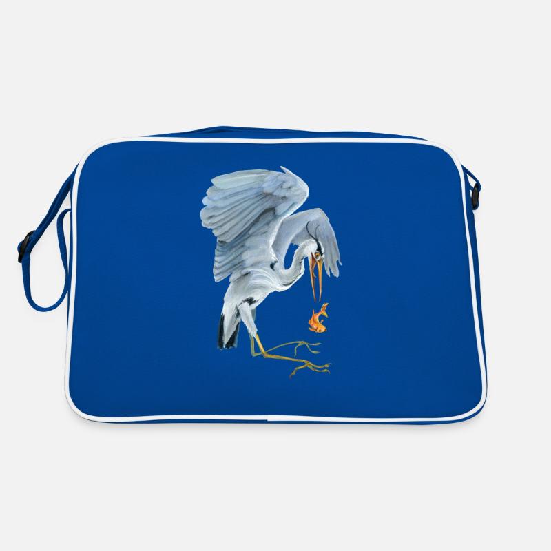 grey heron Retro Bag