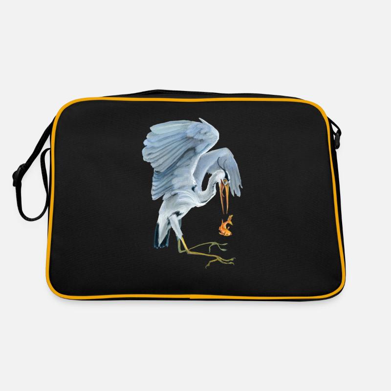 grey heron Retro Bag