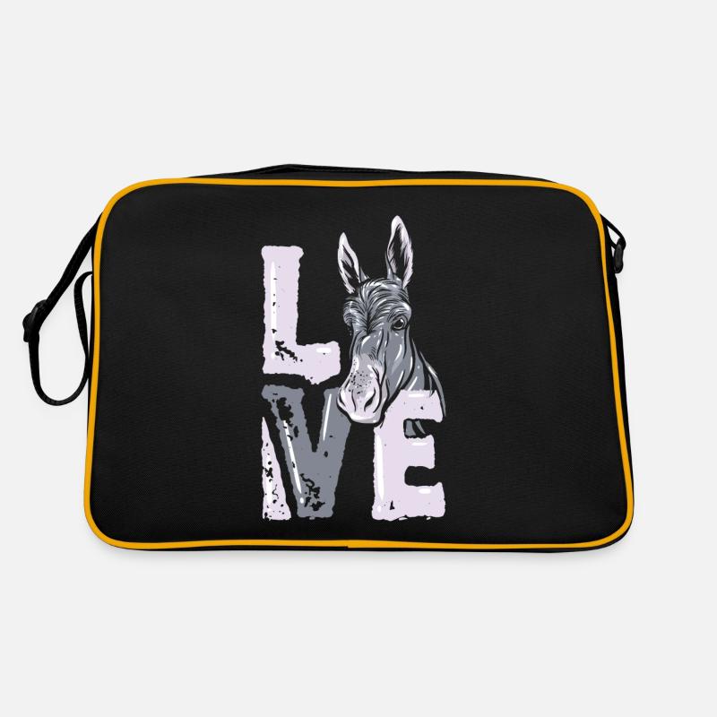 Esel - Retro Tasche - Schwarz/Gold