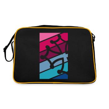Kreuz Occitane mehrfarbig - Retro Tasche - Schwarz/Gold - Hinten