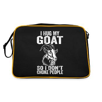 I Hug My Goat So I Don't Choke People - Sac Retro - noir/or - Dos