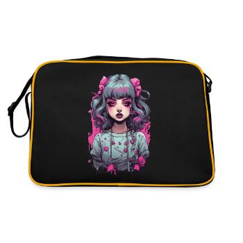 Goth Psycho Girl Kawaii gothique Anime Design - Sac Retro - noir/or - Dos