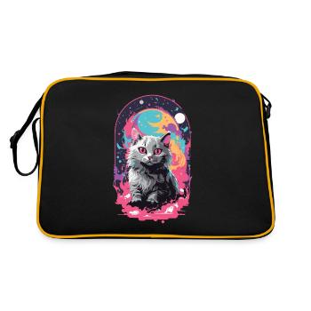 Chat Goth Pastel Psychédélique Weirdcore Design - Sac Retro - noir/or - Dos