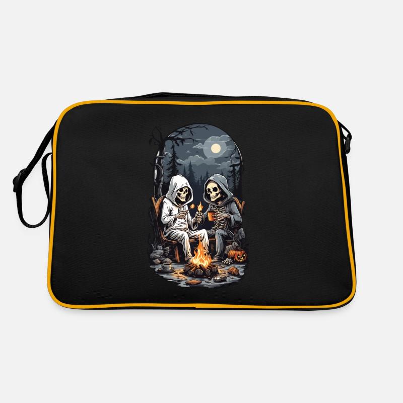 Conception de feu de camp squelette de camping Halloween Sac Retro