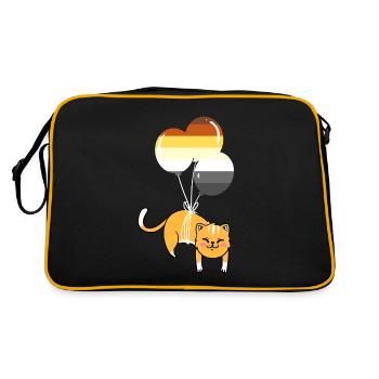 Katze Ballon Gay Bear Pride - Retro Tasche - Schwarz/Gold - Hinten