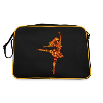 Autumn ballerina in foliage dance - Retro Bag - black/gold - Back