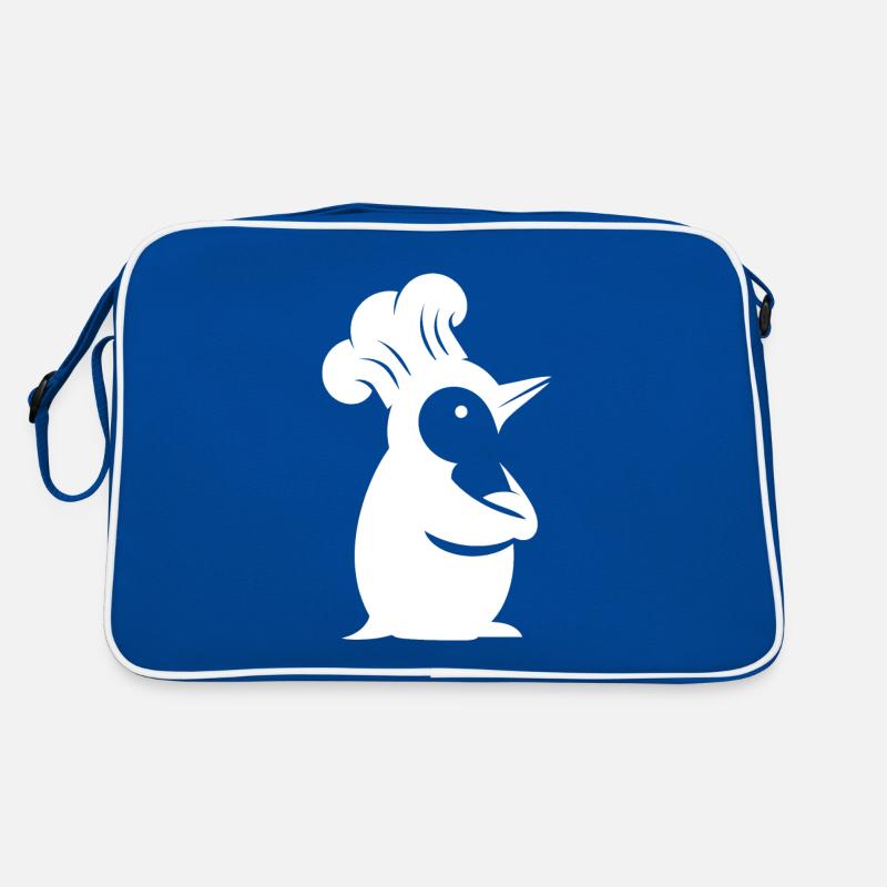 Penguin Chef Silhouette Minimalist Design Retro Bag