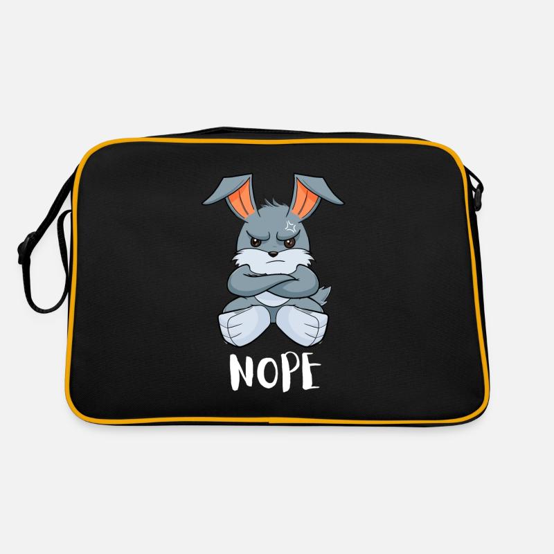 Nope Funny Lazy Rabbit Retro Bag
