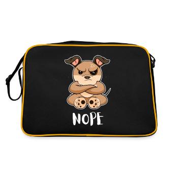 Nope Funny Lazy Dog - Retro Bag - black/gold - Back