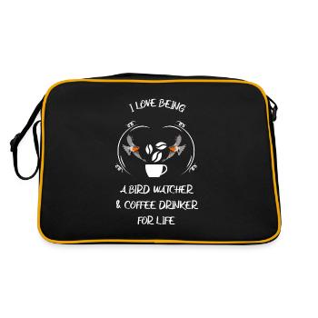 Bird Watching Bird Watching Birding Coffee - Retro Bag - black/gold - Back