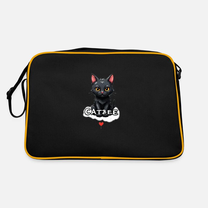 Catbee Cat Heart Cloud - Retro Bag - black/gold