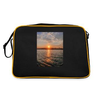Sonnenuntergang - Retro Tasche - Schwarz/Gold - Hinten