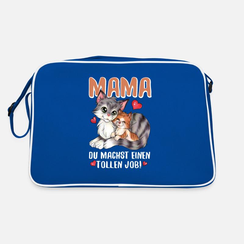 Mama, du machst einen tollen Job Muttertag Katze Retro Tasche