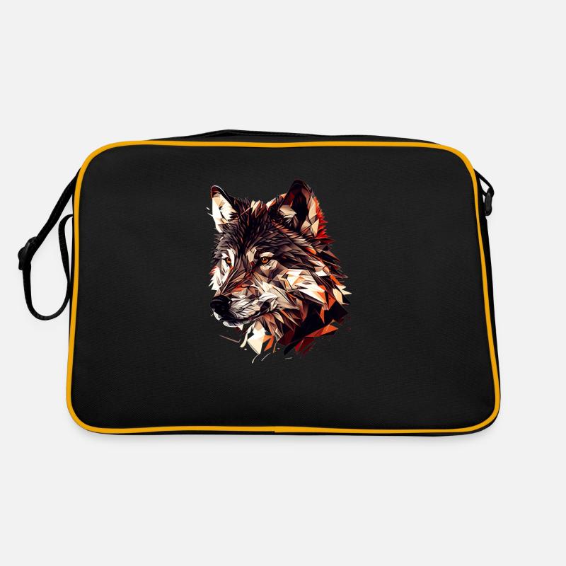Wolf Art - Retro Tasche - Schwarz/Gold