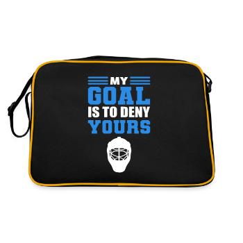 My Goal Is To Deny Yours Torwart - Retro Tasche - Schwarz/Gold - Hinten