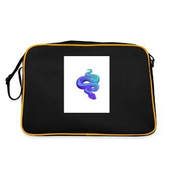 Blue Snake - Retro Tasche - Schwarz/Gold - Hinten