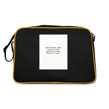 Hab Vertrauen - Retro Tasche - Schwarz/Gold - Hinten